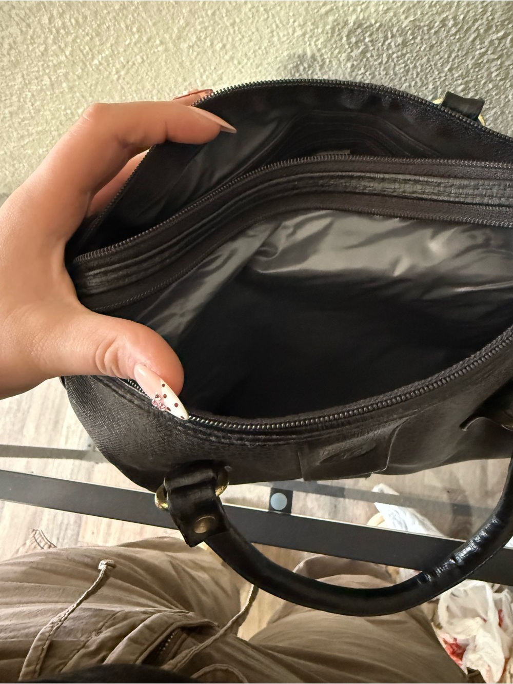 Sarne Black Gray Monogram Shoulder Bag Gold Hardware - Picture 7 of 7